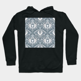 Classic ogee pattern with vines on bluish gray Hoodie